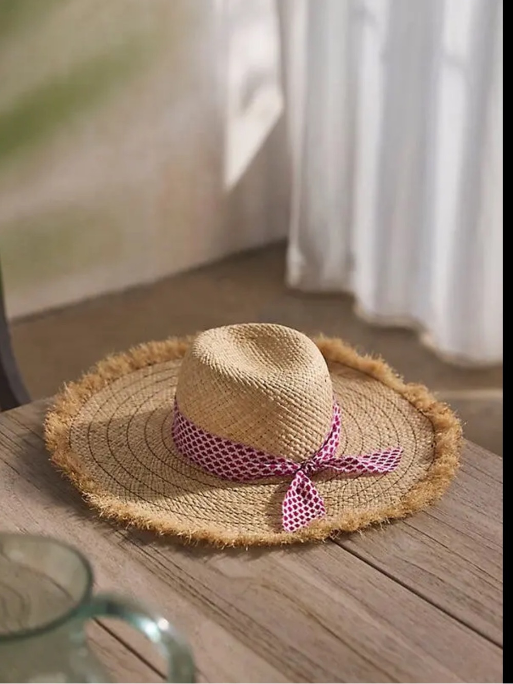 Anthropologie Terrain Hat Attack Natural Straw Sun Hat with White Sweatband